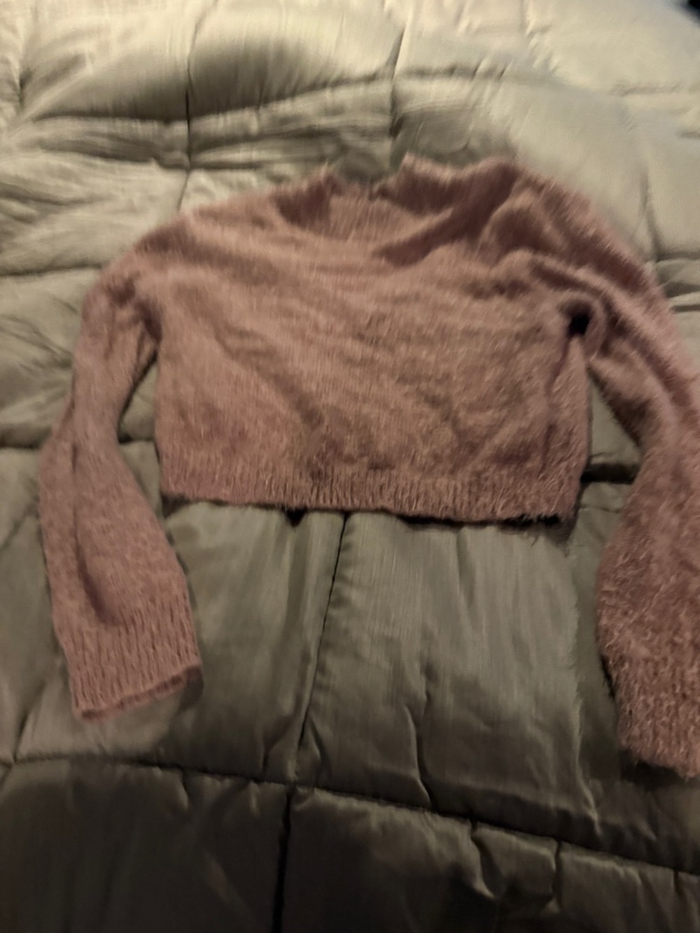 Love Tree Dusty Rose Cropped Turtleneck Sweater